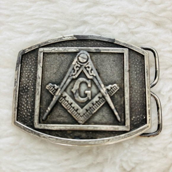 Other - Masonic Silver Bergamot Brass Work Belt  Buckle size 3”x2.5”